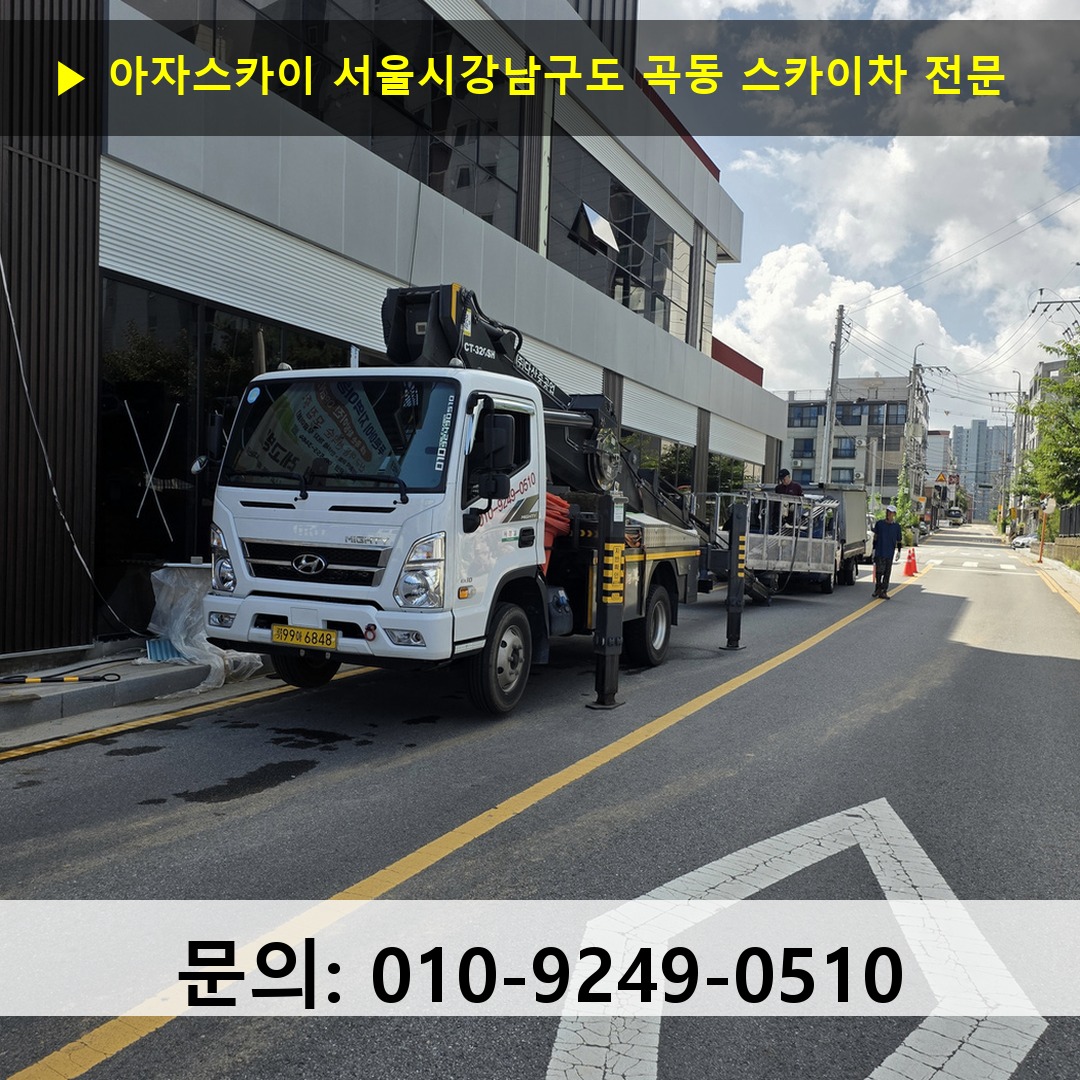 서울시강남구도 곡동 스카이차 스카이차 현장 작업