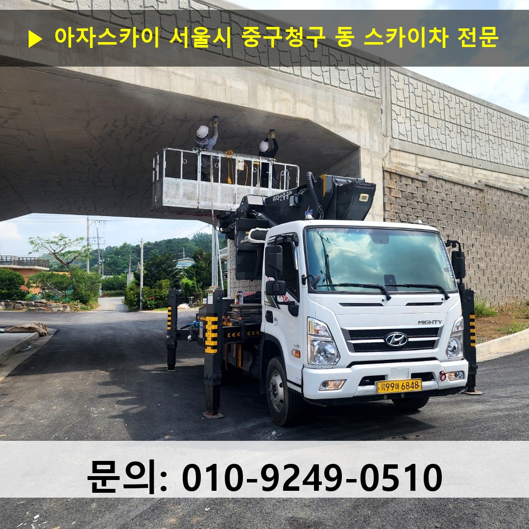 서울시 중구청구 동 스카이차 고소작업 현장
