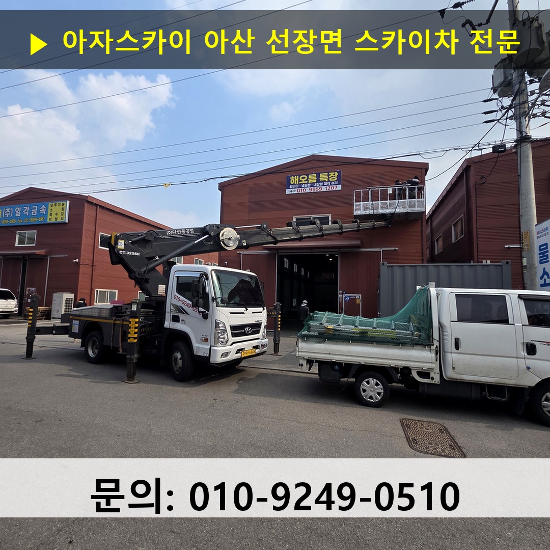 아산 선장면 스카이차 스카이차 작업 완료