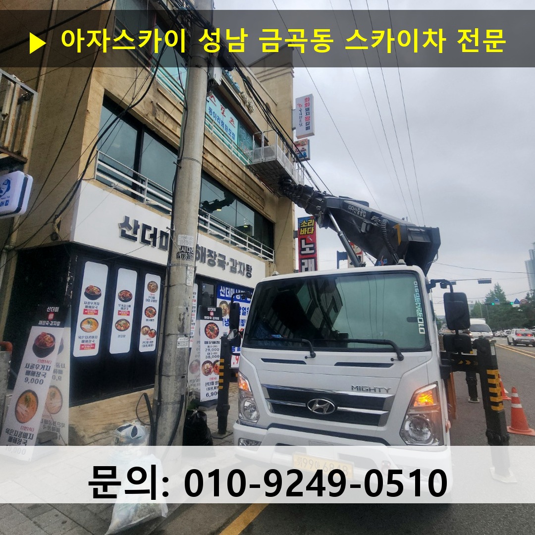 성남 금곡동 스카이차 스카이차 현장 작업