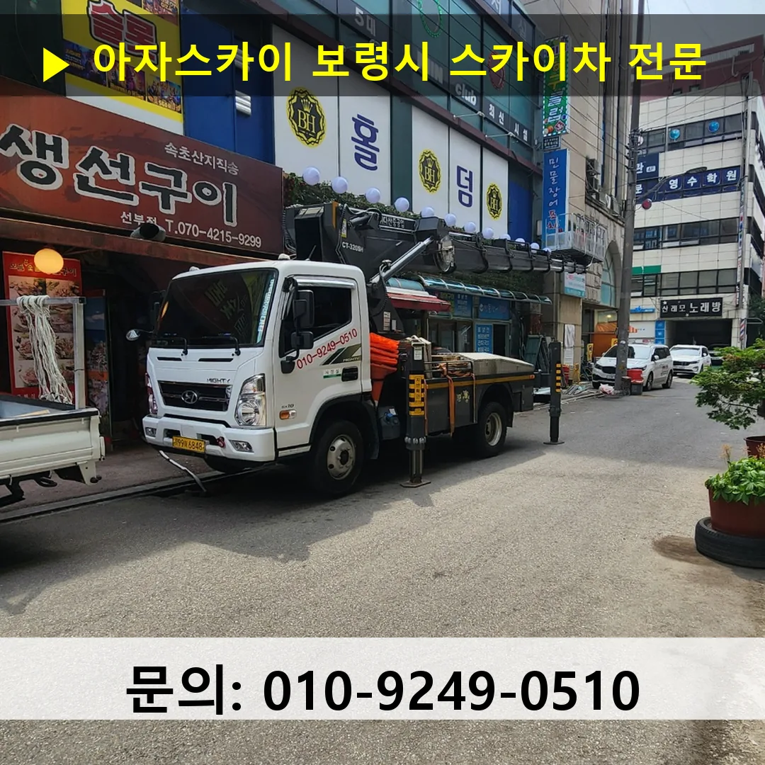 보령시 스카이차 스카이차 현장 작업