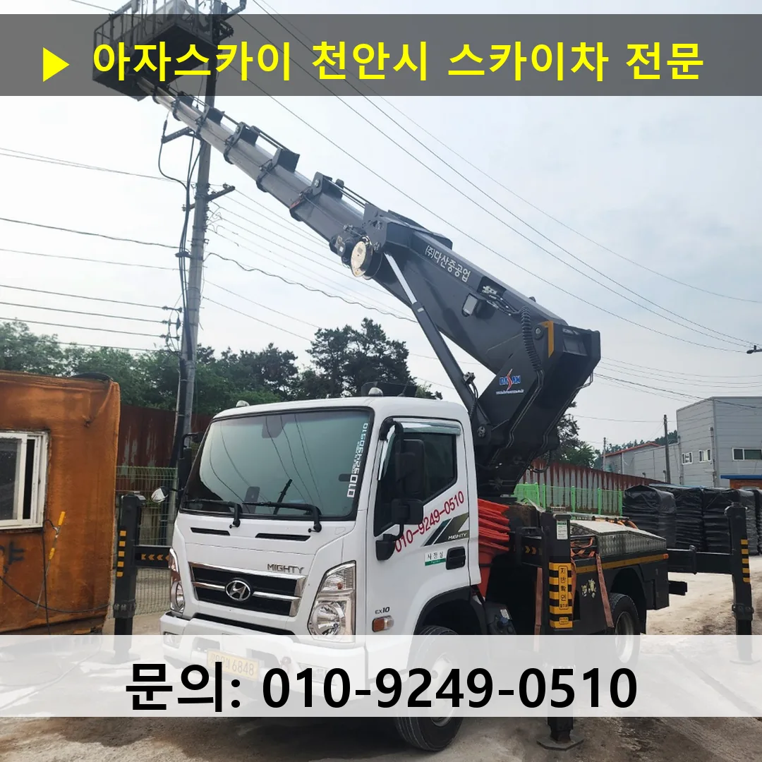 천안시 스카이차 스카이차 현장 작업